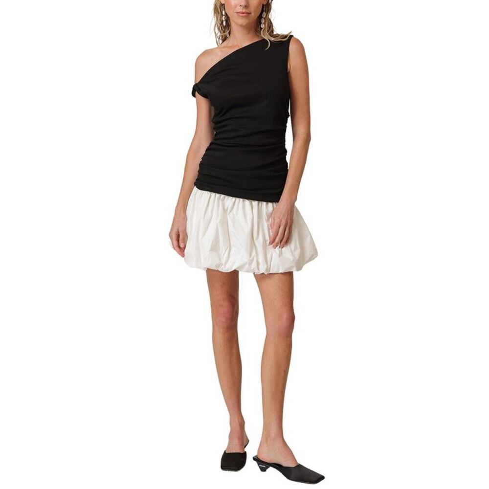 Line & Dot Womens Wesley Mix-Media Mini Dress, Black
